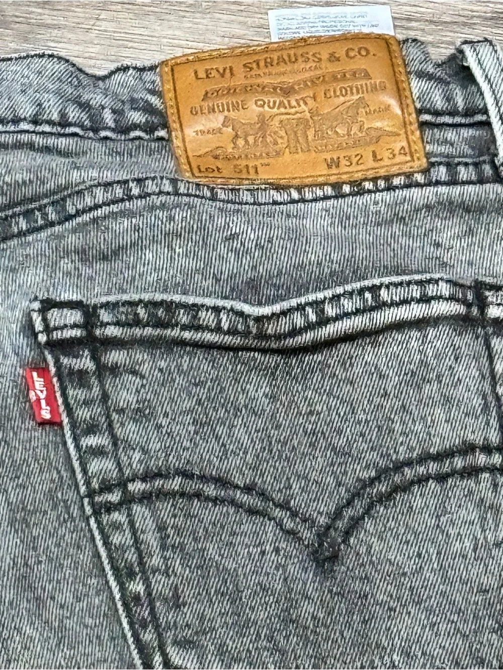 Levi's Men's Gray Acid-Wash Slim Straight Jeans 511